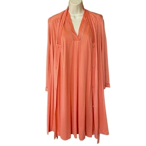 Conjunto de 32 camisón y bata vintage Vanity Fair para mujer pequeño Peignoir de nailon melón - Imagen 1 de 13