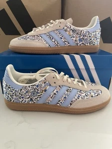 Blue Women’s Adidas Samba OG x Liberty London Sold Out - Brand New - Size UK6 - Picture 1 of 11