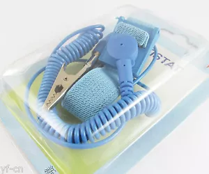 Correa de muñeca ajustable ESD antiestática azul 4 piezas cable de conexión a tierra - Imagen 1 de 6