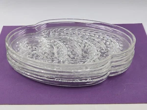 4 Vintage Federal Glass Hospitality Wheat Snack Plates - Picture 1 of 1