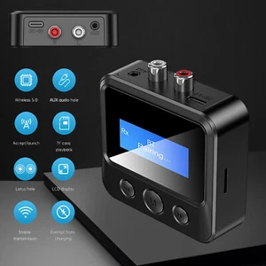 Adaptateur audio Bluetooth émetteur-récepteur numérique 3,5 mm AUX vers RCA HiFi noir - Photo 1/19