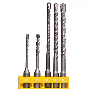 SDS-Plus Betonbohrer Set 5 tlg 5mm 6mm 8mm 10mm Länge 110 und 160 mm - Bild 1 von 5