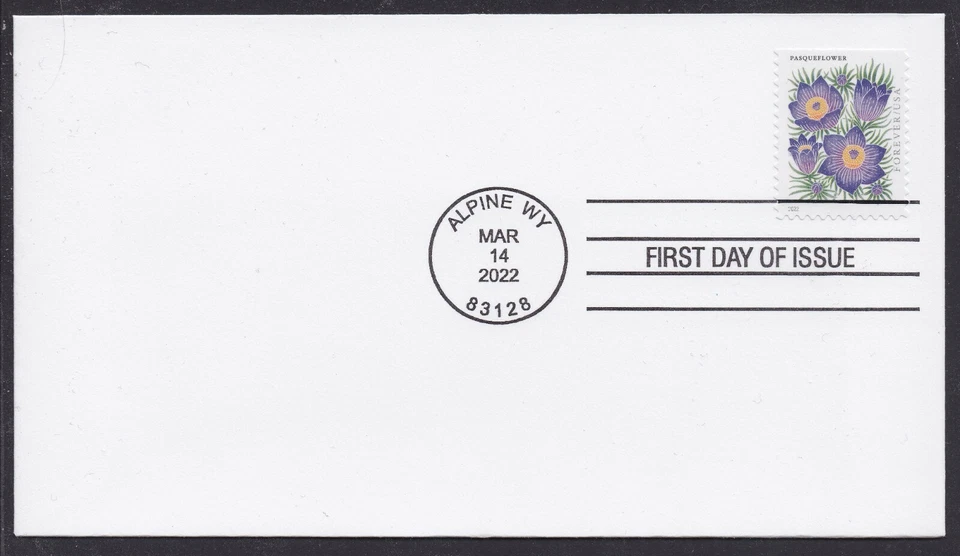 US 5676 Mountain Flora Pasqueflower (from booklet) CDS FDC 2022 - Image 1 of 1