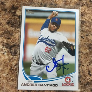 Andres Santiago Signed 2013 Topps Pro Debut Rc Auto Los Angeles Dodgers