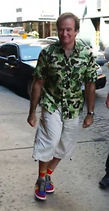 Bape A Bathing Ape Early 2000’s Camo Polo Button Up Sz Large Robin Williams - Picture 1 of 6