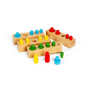Bloques de clavijas de madera Bigjigs Toys, clasificador de tamaño y forma - 24 piezas - Imagen 1 de 6