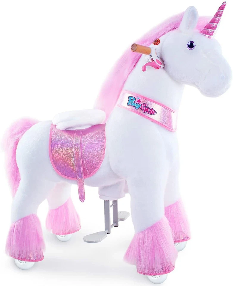 PonyCycle Pink Ride On Unicorn Plush Toy - UX402
