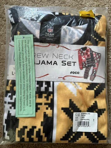 NFL Team Apparel Steelers Christmas Youth L 14/16 Pajama Set NEW Cover