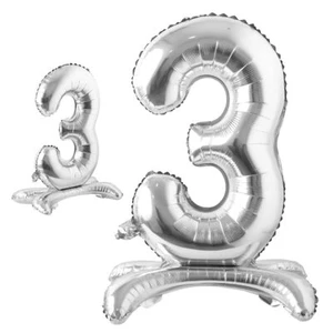 32 inch Standing Letter Balloons Silver Alphabet Number Balloons Foil Mylar P... - Picture 1 of 4