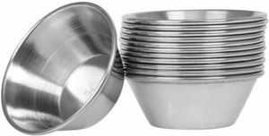 (Pack of 12) 1.5 oz Sauce Cups, Stainless Steel Condiment Cups / Portion Cups - Picture 1 of 8