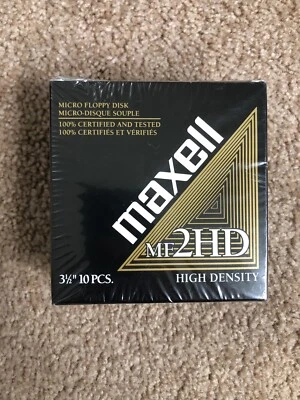 Disquete Maxell MF 2HD Alta Densidad 3.5" Formateado Paquete de 10 Sellado Nuevo Foto 1 de 2