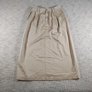 Eddie Bauer Jean Skirt Women’s 8 Tan Straight Midi Pockets Casual Minimalist - Picture 1 of 11