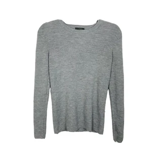 J. Crew Womens Size Small Gray Stretch Ribbed Merino Wool Sweater Long Sleeve  - Picture 1 of 7