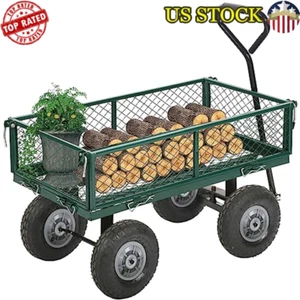 New Heavy Duty Garden Utility Cart Outdoor Landscape Dump Wagon Yard Warehouses - Picture 1 of 6