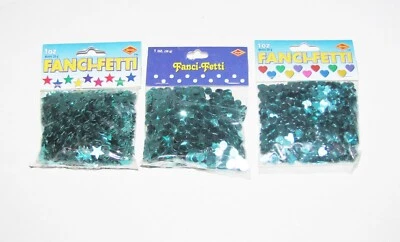 Confeti azul claro, cada paquete 1 oz, círculos, estrellas o corazones, confeti metálico Foto 1 de 3