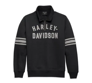 Harley-Davidson Men's Staple 1/4 Zip Pullover, Black Beauty - 96014-23VM - Picture 1 of 5