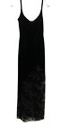 Niki By Niki Livas Evening Gown Black Velvet Long Dress Semi Sheer Bottom Size 8