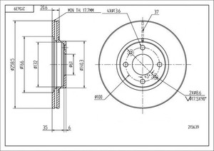 2x brake disc front axle HARD 215 639, for Renault Clio 2