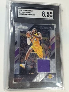 Kobe Bryant SGC 8.5  2018-19 Prizm Sensational Swatches Game Worn Jersey Patch - Picture 1 of 5