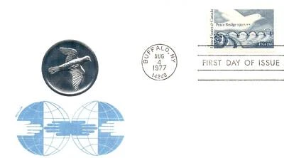 1977 FDC - 13c stamp Peace Bridge - Better Cachet - F25166 - Image 1 of 2