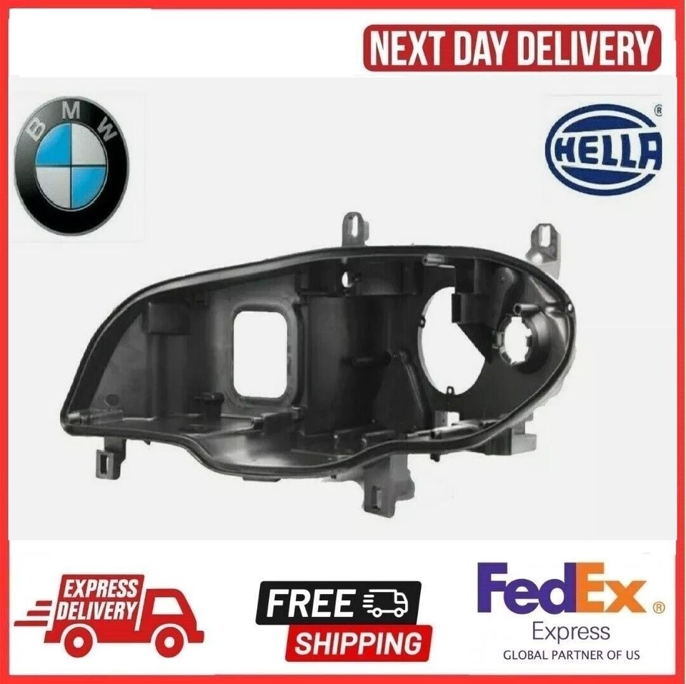 BMW X5 E70 LCI 3.0i 3.0si 4.8i Left Driver Side Headlight Housing 2008–2013 OEM  - Imagem 1 de 4