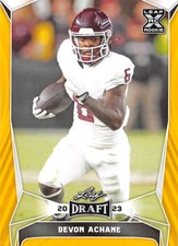 2023 Leaf Draft GOLD Football Trading Cards Pick From List Base - Auto H