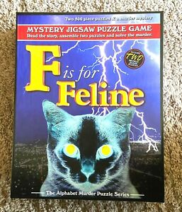Mystery Puzzle F is for Feline 2 500 Piece Puzzles in One Box to Solve Mystery
