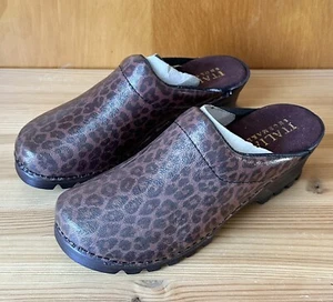 Zoccoli slip-on comodi ghepardi marroni donna calzolai italiani taglia 7M Italia - Foto 1 di 9