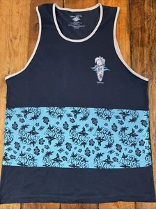 XL Disney Shirt Cruise Line CASTAWAY CAY Bahamas Tank Top Blue Mickey Mouse NWOT - Picture 1 of 8