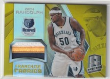 2014-15 Spectra Zach Randolph GOLD PRIZM PATCH /10 Grizzlies Franchise Fabrics