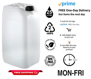 CONTENEDOR DE AGUA DE PLÁSTICO 25 L JERRYCAN JERRICAN CONTENEDOR SEGURO PARA ALIMENTOS - Imagen 1 de 9
