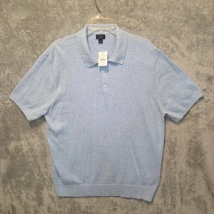 J. Crew Shirt Mens XL Polo Sweater Blue Quarter Button Short Sleeve - Picture 1 of 16