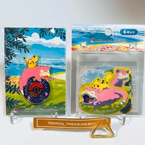 PokemonCenter LogoPins & Die-CutStickers Local Limited Set NEW - Picture 1 of 1