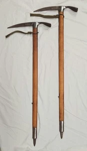 (2) Vintage Fritsch & Co. Ice Axes, Zurich Switzerland, 33"/36" Long, Stunning! - Picture 1 of 19