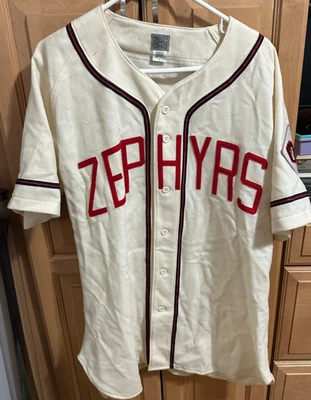 Camiseta deportiva de béisbol 1960 Hoboken Zephyrs #7 Ebbets Field Frannels XL Twilight Zone Foto 1 de 4