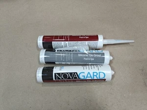 Lot Of 3, Novagard 700-163 Silicone Tile Adhesive, 10.3oz & Novagard Tile Grout - Picture 1 of 6