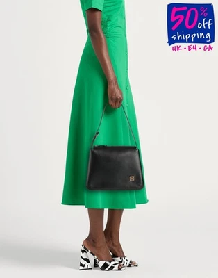 PVP €330 PINKO Bolso de Hombro de Cuero Logo Correa Ajustable Cierre de Cremallera Foto 1 de 4