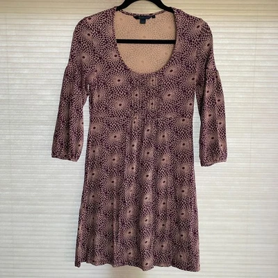 Boden Womens 8 Dress Knee Length Long Sleeve Spiro Floral Purple - Image 1 of 4