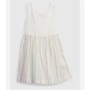 Baby Gap Girls Striped 100% Cotton Crossback Tank Dress Summer White Size 4 Year - Picture 1 of 13
