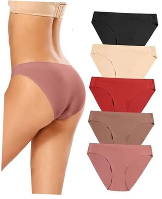  Ropa interior de bikini para mujer, transpirable sin costuras para damas paquete mediano I-5 café Foto 1 de 4