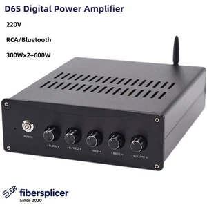 D6S 2.1CH Digital Power Amplifier 300Wx2+600W (QCC3084 Bluetooth5.4) TPA3255x2 - Picture 1 of 4