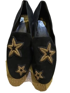Michael Kors black Suede leather upper outsole embroidery shoes size 9.5 - Picture 1 of 3