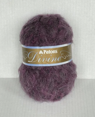 Patons Divine Wool Mohair Blend Yarn Skein 06310 Amethyst Allure 142 Yards - Image 1 of 3