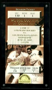Biglietto Baseball Souvenir 20 Million Fans Coors Field CO Rockies COLORADO - Foto 1 di 2