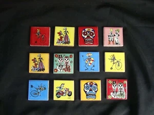Konvolut 12 Stk. Tag der Toten mexikanische 2" Fliese, Dia Los Muertos, Küchenprojekt  - Bild 1 von 4