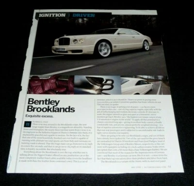 BENTLEY BROOKLANDS-2008 ARTICLE - EXQUISITE EXCESS - Image 1 of 2