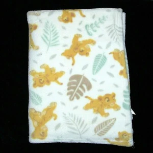 Disney Baby Lion King Simba Blanket Leaves Feathers Tan Green Soft Plush Lovey - Picture 1 of 2