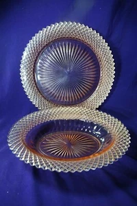 2 PC PINK WESTMORELAND ENGLISH HOBNAIL OVAL BOWL & 10" PLATE - Bild 1 von 7