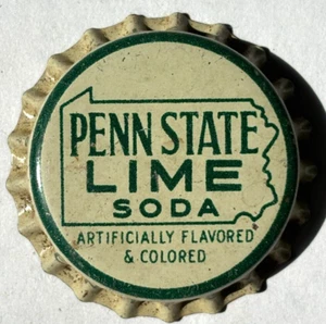 PENN STATE LIMETTE SODA FLASCHENVERSCHLUSS; HUDSON, PA; UNBENUTZTE KORKGEFÜTTERTE KRONE - Bild 1 von 1
