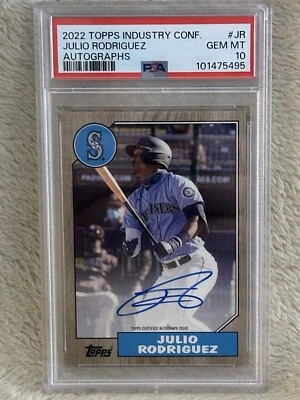 LOW POP🔥JULIO RODRIGUEZ 2022 Topps Industry Conference #JR Autograph PSA 10 RC - Image 1 of 4